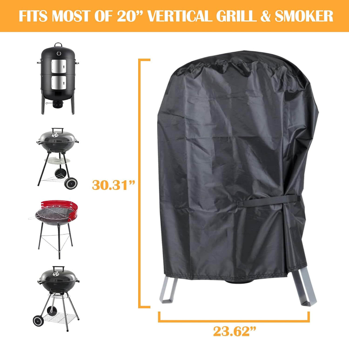 BBQ Smoker Grill Cover 20-Inch