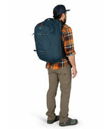 Man wearing Osprey Farpoint 40 Travel Pack - Men, shown as carry on backpack, featuring adjustable fit and comfort for travelers.