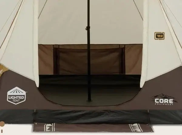 Interior view of the 6 Person Lighted Bell Tent - 13' x 12' showing spacious design and integrated lighting.