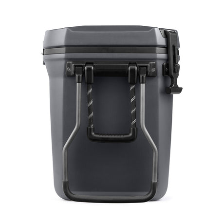 Coleman Convoy Wheeled Icebox Cooler front view showing sturdy handles and durable design.