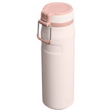 IceFlow Bottle with Twist Flip Lid - 24 oz / 700 ml in pink with a stainless-steel carry hook.