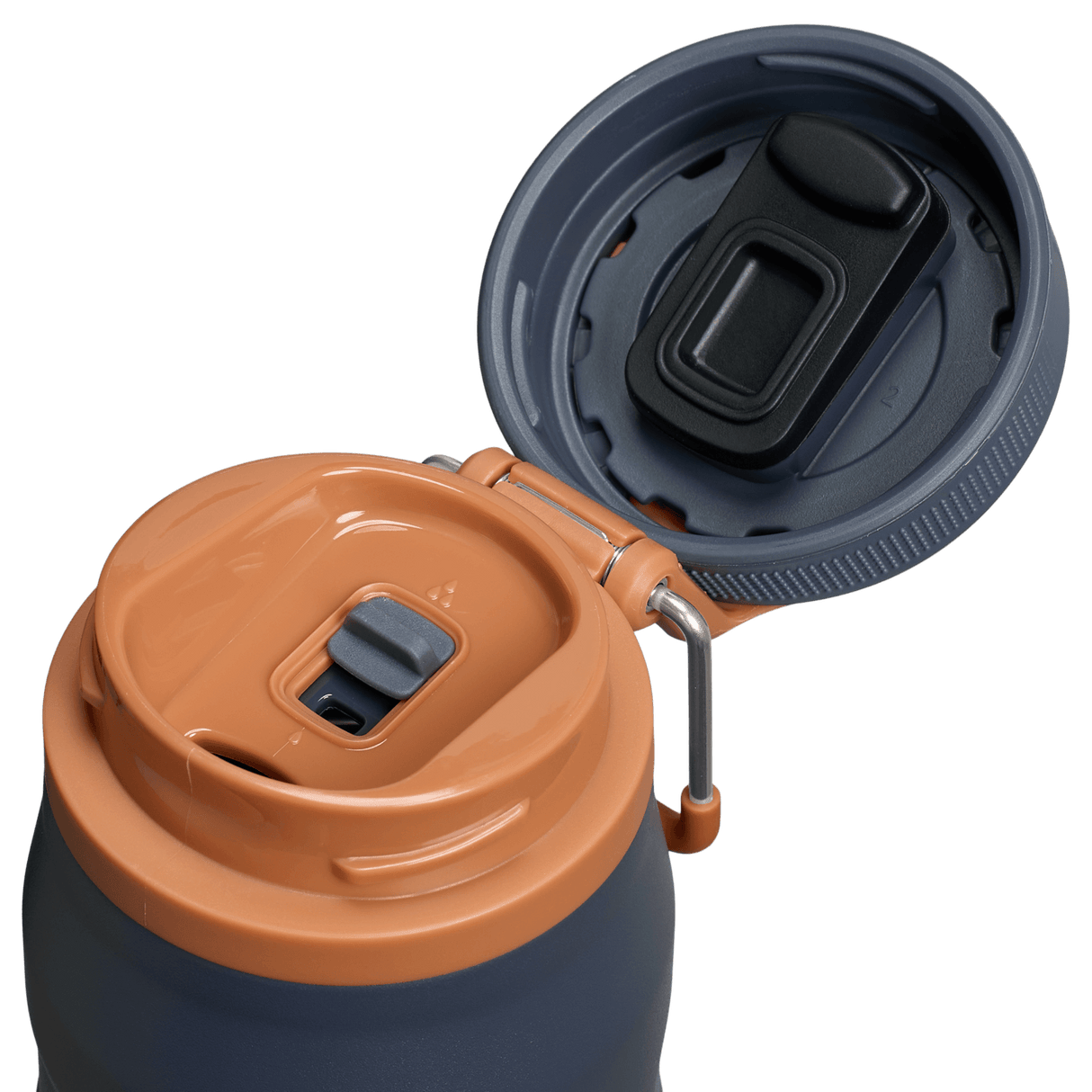 IceFlow Bottle with Twist Flip Lid - 24 oz / 700 ml showing the Twist Flip lid design and stainless-steel carry hook.