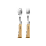 Opinel Complete Picnic + Set utensils with wooden handles, designed for outdoor dining, ideal for picnics and camping.