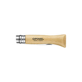 Opinel Traditional Stainless Steel Knife with Virobloc safety ring, wood handle, ideal for outdoor and daily manual tasks.
