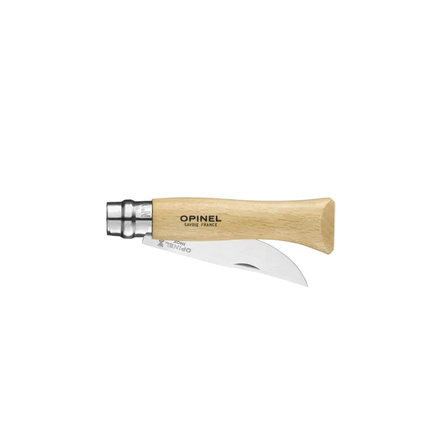 Opinel Traditional Stainless Steel Knife featuring Virobloc safety ring, ideal for outdoor activities and daily manual work, N°06 model.