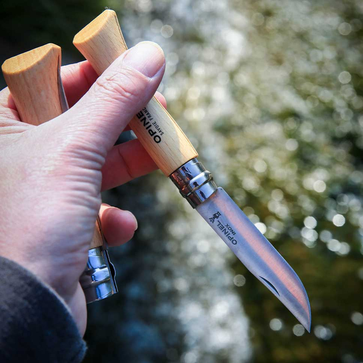 Opinel Traditional Stainless Steel Knife with Virobloc safety ring for outdoor activities and crafts. Brand: Opinel.