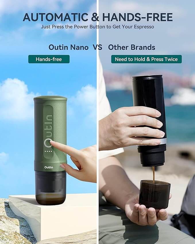 Outin Nano Portable Espresso Machine - Forest Green