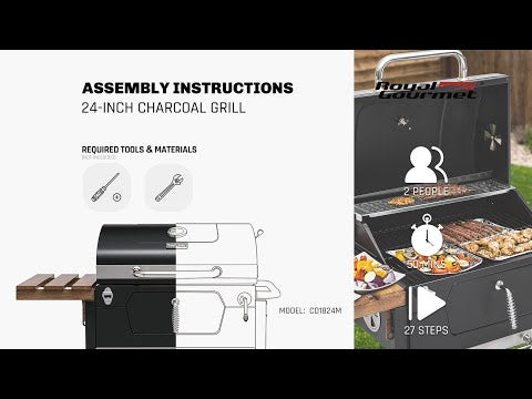 Royal Gourmet 24-Inch Charcoal Grill and BBQ Smoker