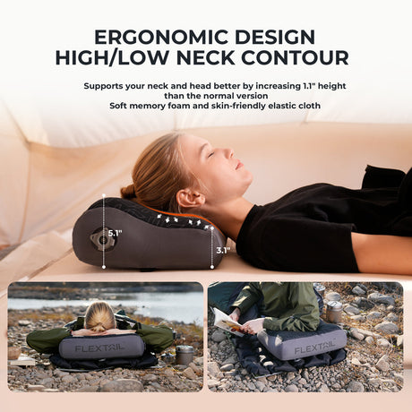 Flextail Zero Pillow Camping Travel Inflatable Headrest