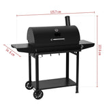 Royal Gourmet 30-Inch Barrel Charcoal Grill with Front Basket - Outdoor BBQ