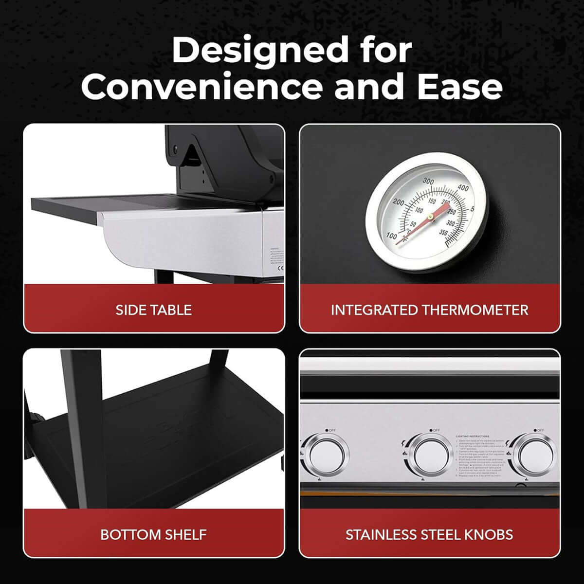 Royal Gourmet Gas Barbecue Grill 3 Burners and Side Burner - Outdoor BBQ