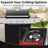 Royal Gourmet Gas Barbecue Grill 3 Burners and Side Burner - Outdoor BBQ