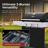 Royal Gourmet Gas Barbecue Grill 3 Burners and Side Burner - Outdoor BBQ