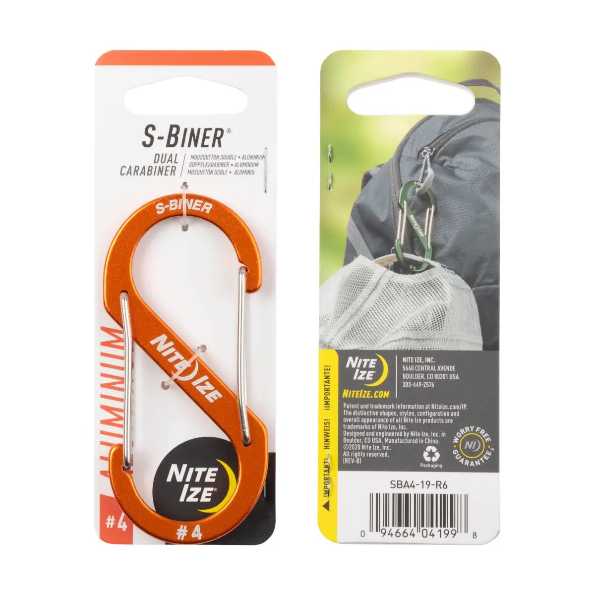 S-Biner® Dual Carabiner Aluminum #4 - Orange