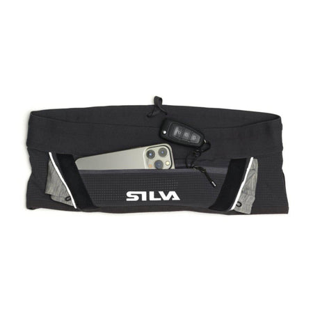 Silva Strive Loop Running Belt — close-up of zip pocket with key hook for phone and keys.