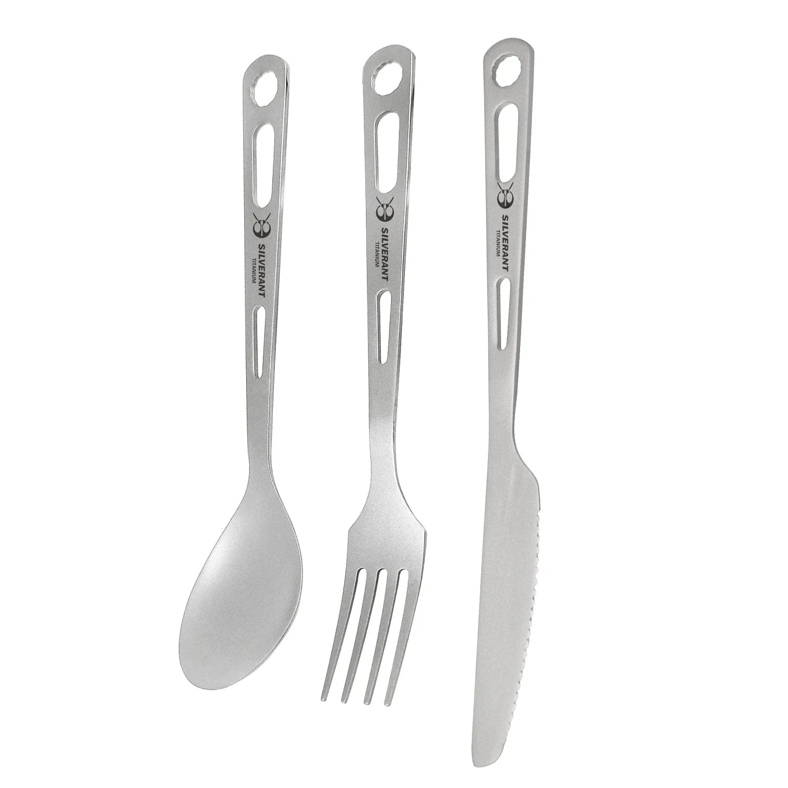 Titanium 3 Piece Cutlery Set Knife Fork and Spoon Geardoor