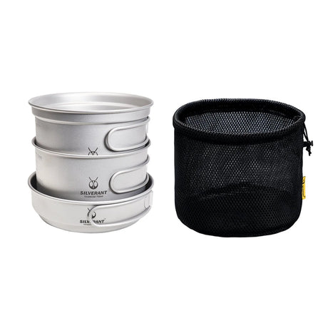 Ultralight 3-Piece Titanium Camping Cookware Set