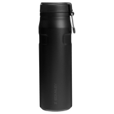 IceFlow Bottle with Twist Flip Lid - 24 oz / 700 ml in black stainless steel, lightweight, insulated design.