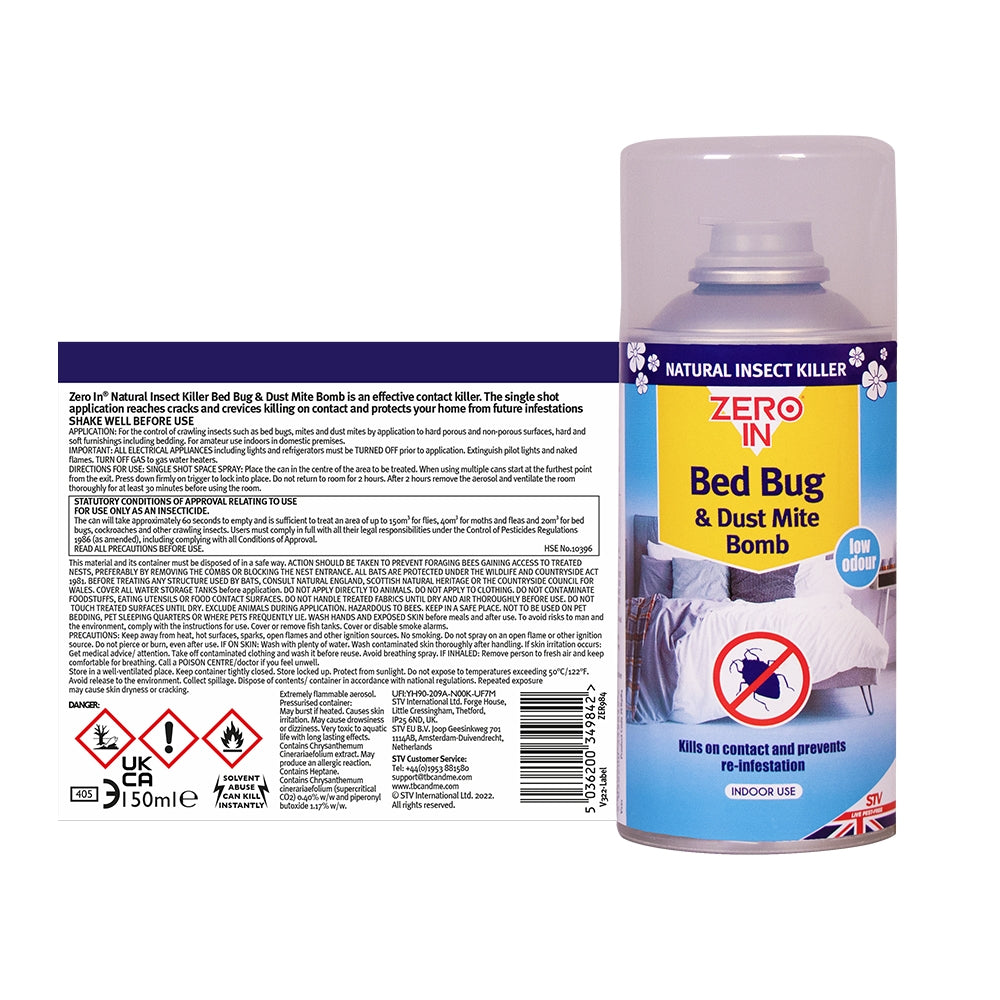 Bed Bug & Dust Mite Killer Bomb - One-Shot Aerosol