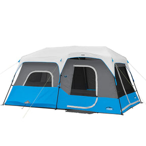 Core Equipment 9 person lighted instant cabin tent side angle with rainfly