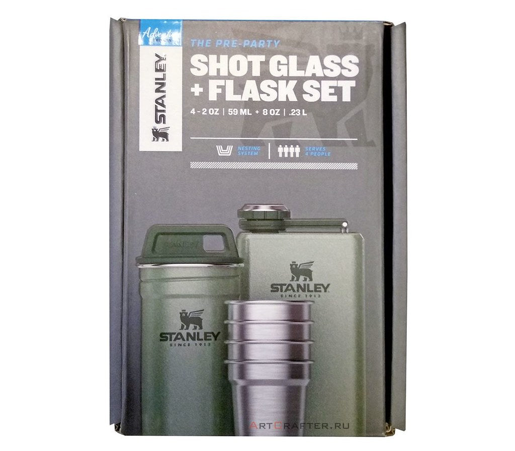 Adventure Pre-Party Shot Glass + Flask Set